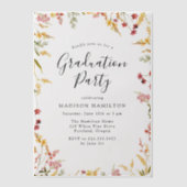 Elegant Red en Yellow Floral Graduation Party Vellum Uitnodigingen (Voorkant)
