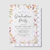 Elegant Red en Yellow Floral Graduation Party Vellum Uitnodigingen (Offset (Uitnodiging))