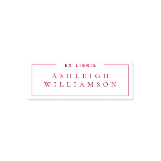 Elegant Red Ex Libris Aangepaste boekplaat Zelfinktende Stempel (Design)