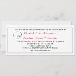 Elegant Red Faith Hope Love Weddenation Kaart