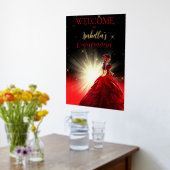 Elegant Red Faux Glitter Quinceañera | Geboortedag Folie Afdrukken (Laag (Keuken))