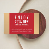 Elegant Red Faux Gold Beauty Salon Coupon