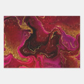 Elegant red faux goudglitter marmer inpakpapier vel (Voorkant)