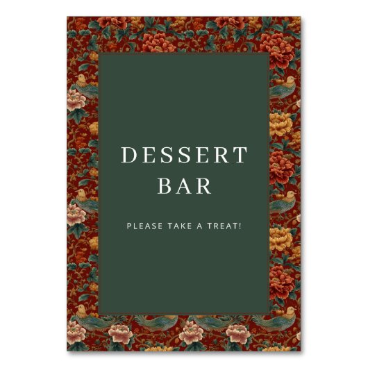 Elegant Red Floral Border Design Kaart (Voorkant)