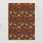 Elegant Red Floral Border Informatiekaartje (Achterkant)