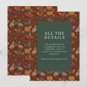 Elegant Red Floral Border Informatiekaartje (Voorkant / Achterkant)