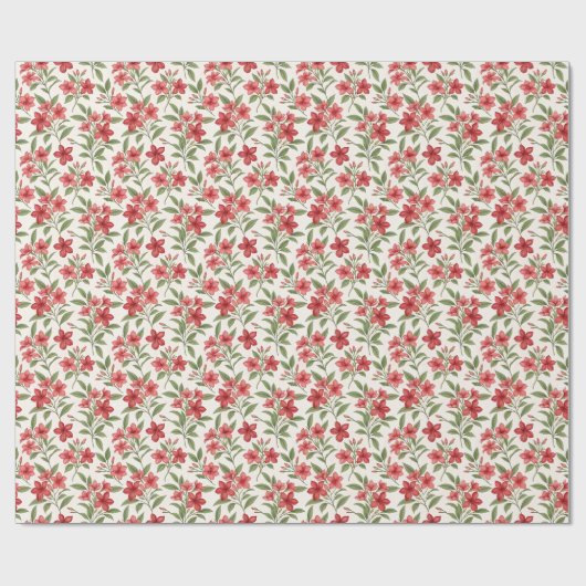 Elegant Red Floral Botanical Blooms Cadeaupapier (Vlak)
