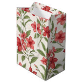Elegant Red Floral Botanical Blooms Medium Cadeauzakje (Achterkant Gekanteld)