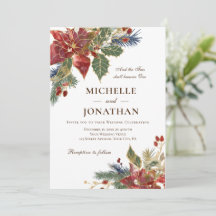 Elegant Red Floral Christelijk kersthuwelijk