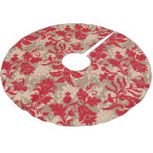 Elegant Red Floral Christmas Kerstboom Rok (Gekanteld)