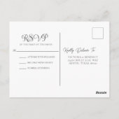 Elegant Red Floral Christmas Wedding RSVP Briefkaart (Achterkant)