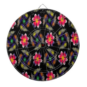 Elegant Red Floral Dartbord