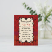 Elegant Red Floral en Pset Holiday Invitation Kaart (Staand voorkant)