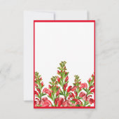 Elegant Red Floral Greenery traditioneel Bedankkaart (Achterkant)