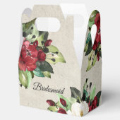 Elegant Red Floral Grunge Wedding Bridesmaid Bedankdoosjes (Geopend)