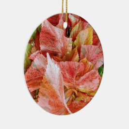 Elegant Red Floral Keramisch Ornament