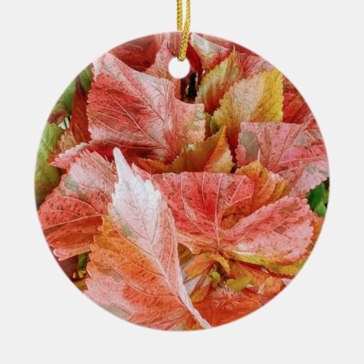 Elegant Red Floral Keramisch Ornament (Voorkant)