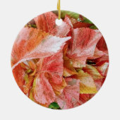 Elegant Red Floral Keramisch Ornament (Achterkant)