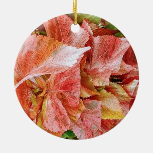 Elegant Red Floral Keramisch Ornament (Achterkant)