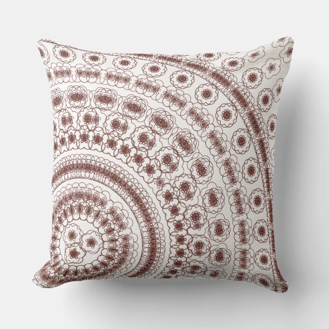  Elegant Red Floral Mandala Pattern Kussen (Voorkant)