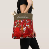 Elegant Red Floral Modern personaliseren Tote Bag (Dichtbij)