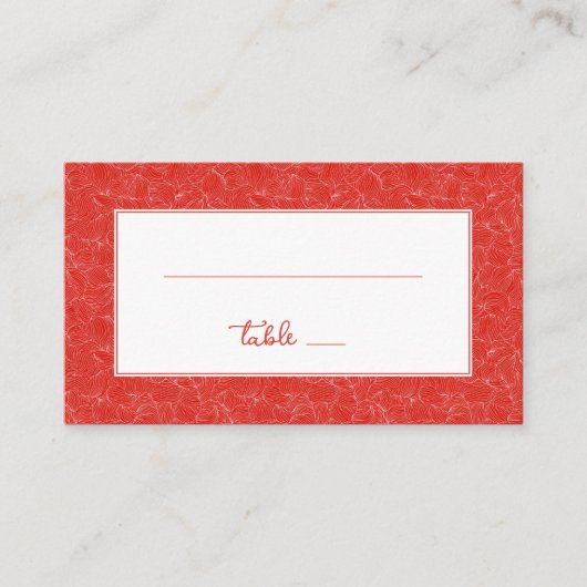 Elegant Red Floral Pattern Plaatskaartje (Voorkant)
