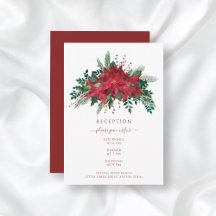 Elegant Red Floral Poinsettia kerstbruiloft