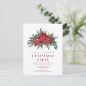 Elegant Red Floral Poinsettia kerstfeest Briefkaart (Staand voorkant)
