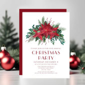 Elegant Red Floral Poinsettia kerstfeest Kaart