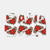 Elegant Red Floral Poinsettia Pine Greenery Leaves Bedankdoosjes (Uitgevouwen)