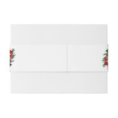 Elegant Red Floral Poinsettia Pine Greenery Leaves Uitnodigingen Wikkel (Achterkant Voorbeeld)