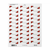 Elegant Red Floral Poinsettia Pine Greenery-verlof Etiket (Full Sheet)