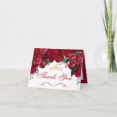 Elegant Red Floral Quinceanera Hartelijk dank (Voorkant)