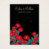 Elegant Red Floral Script die juwelen verdient Visitekaartje (Voorkant)