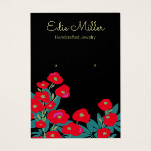 Elegant Red Floral Script die juwelen verdient Visitekaartje