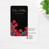Elegant Red Floral Script Visitekaartje (Bureau)
