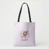 Elegant Red Floral Tote Bag (Voorkant)