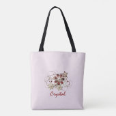 Elegant Red Floral Tote Bag (Achterkant)