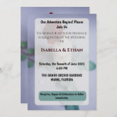 Elegant Red Floral Wedding Invitation Kaart (Voorkant / Achterkant)