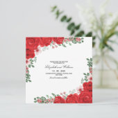 Elegant Red Floral Wedding Save the Date Invitati Kaart (Staand voorkant)