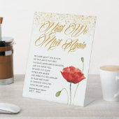 Elegant Red Flower Memorial Funeral Poem Reclamebord Met Voetstuk (Insitu)