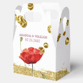 Elegant Red Flower Wedding Favor Box Bedankdoosjes (Geopend)