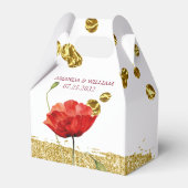 Elegant Red Flower Wedding Favor Box Bedankdoosjes (Voorkant Zijde)