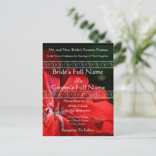 Elegant Red Flower Wedding Invitation Uitnodiging Briefkaart