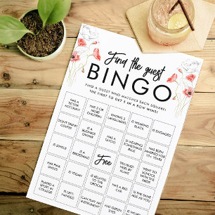 Elegant Red Flowers    Kaart Bingo Game