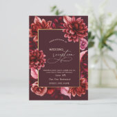 Elegant Red Flowers repetitie diner Kaart (Staand voorkant)