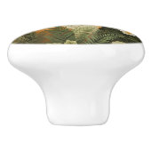 Elegant Red Fox And Green Foliage Keramische Knop (Zijkant)