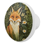 Elegant Red Fox And Green Foliage Keramische Knop (Rechts)