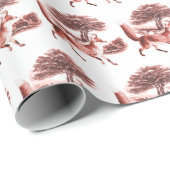 Elegant  Red Fox Country Toile Cadeaupapier (Rol Hoek)