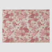 Elegant Red Fox Hare Woodland Toile Kraft Tissuepapier (Voorkant)